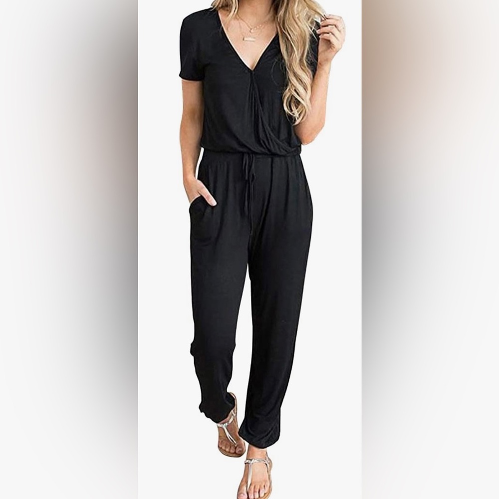 Pretty Garden Blk Romper Size L